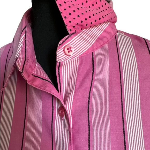 Wrinkle Free Shaped Fit Collared Button Down Long Sleeve Shirt Top Size 12P - Picture 5 of 17